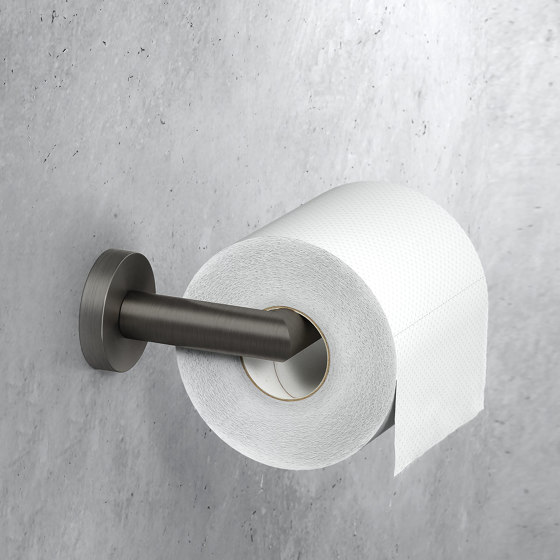 Nemox Brushed Black Metal | Porte-Rouleau Papier Toilette Avec Rabat Métal Brossé Noir | Distributeurs de papier toilette | Geesa