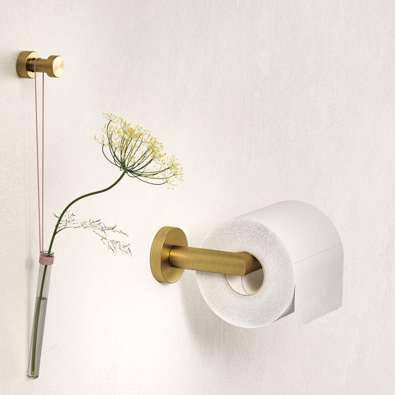 Nemox Brushed Gold | Porte-Rouleau Papier Toilette Avec Rabat Or Brossé | Distributeurs de papier toilette | Geesa