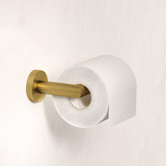 Nemox Brushed Gold | Toilettenbürste Mit Halter Goldfarben Gebürstet (Weißer Bürstekopf) | Toilettenbürstengarnituren | Geesa