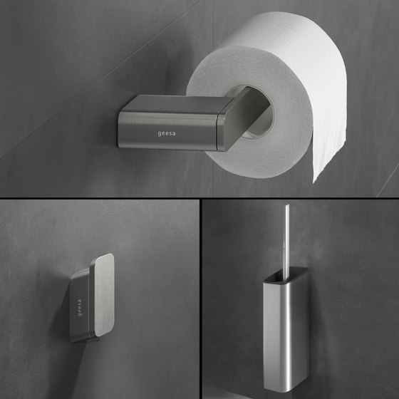 Shift Brushed Stainless Steel | Toilet Roll Holder Without Cover Double Brushed Stainless Steel | Paper roll holders | Geesa
