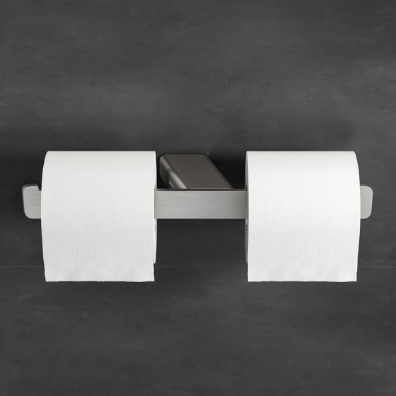 Shift Brushed Stainless Steel | Toilet Roll Holder Without Cover Brushed Stainless Steel (Left-Handed) | Paper roll holders | Geesa