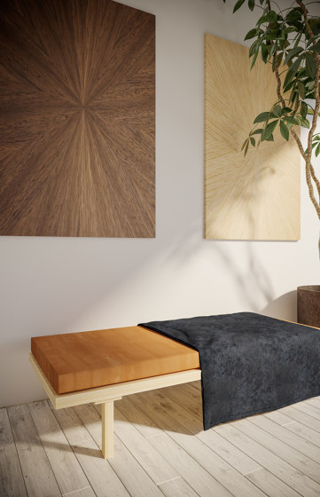 Mori Kougei  | Sliced Veneer
 Ray Pattern table top dark wood | Side tables | Hiyoshiya
