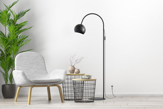 Round Single Floor Lamp | Standleuchten | Valaisin Grönlund