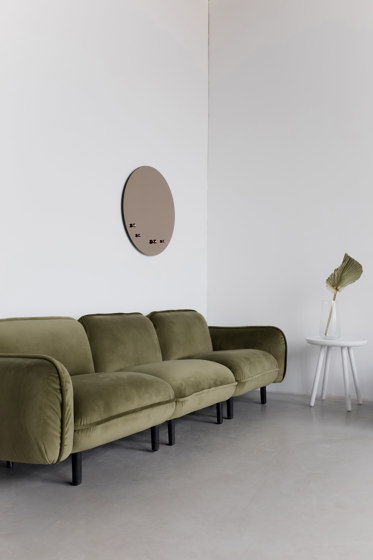 Bean Sofa, 3-Sitzer, beige Veloursstoff Textum Avelina | Sofas | EMKO PLACE