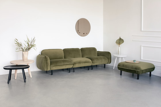 Bean Sofa, 3-Sitzer, beige Veloursstoff Textum Avelina | Sofas | EMKO PLACE