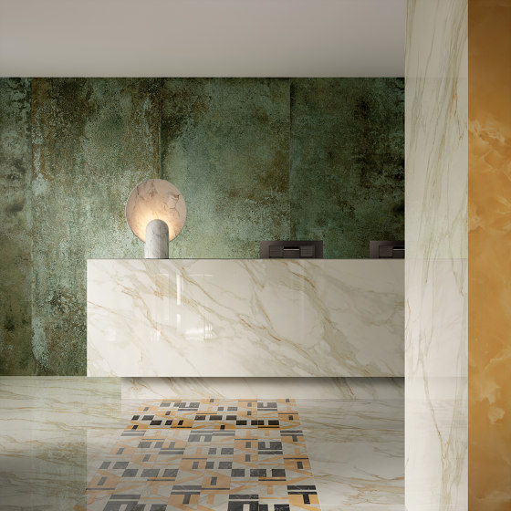 Roma Gold Nero Elegante Mosaico Brillante 30,5X30,5 | Baldosas de cerámica | Fap Ceramiche