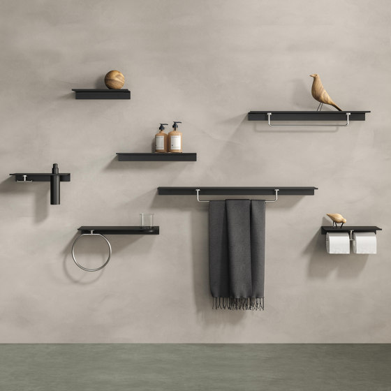 Leev | Bathroom shelf 40 cm Black | Bath shelves | Geesa