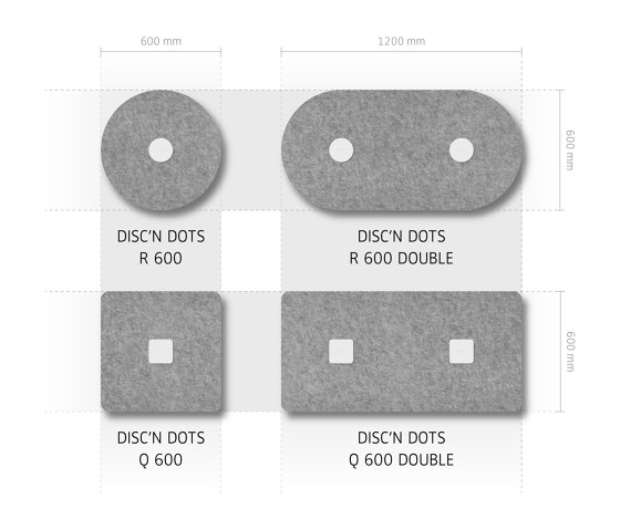 Rossoacoustic DISC`N DOTS | R 600 DOUBLE BIG | Ceiling panels | Rosso