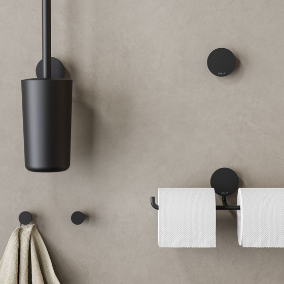 Opal Black | Porte-Rouleau Papier Toilette Avec Tablette Noir | Distributeurs de papier toilette | Geesa