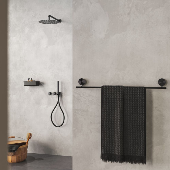 Opal Brushed Metal Black | Spare Toilet Roll Holder Brushed Metal Black | Paper roll holders | Geesa