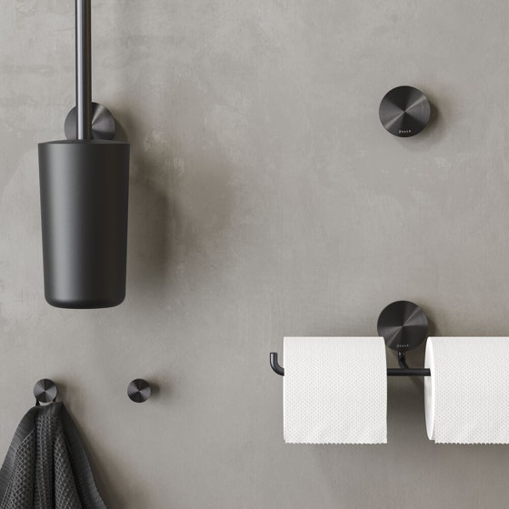Opal Brushed Metal Black | Porte-Rouleau Papier Toilette Sans Couvercle Métal Brossé Noir | Distributeurs de papier toilette | Geesa