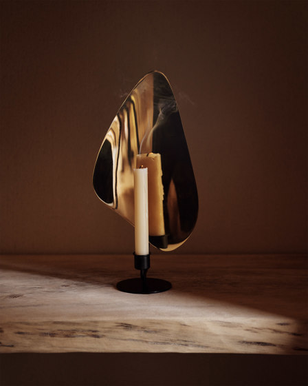 Flambeau CH, H40, Wall | Black/Polished Brass | Candlesticks / Candleholder | Audo Copenhagen