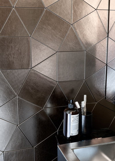 KALEIDO Leatherwall Layout 01 Tesoro Rame | Leather tiles | Studioart
