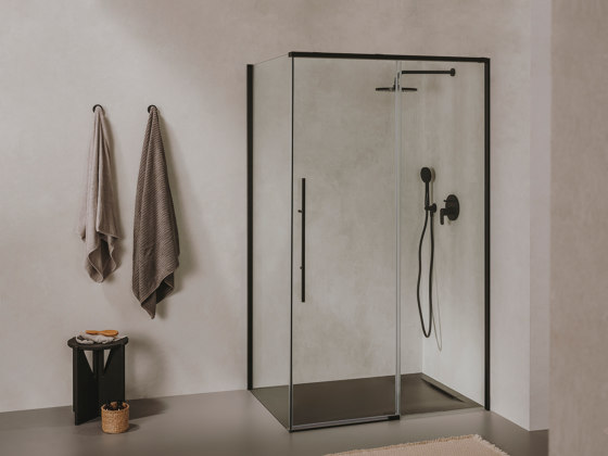 Brisa | L2 shower screen | Polished Silver | Divisori doccia | Roca