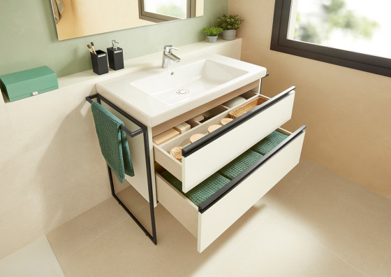 Domi | Vanity unit | Gloss white | Mobili lavabo | Roca