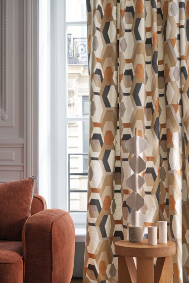 POINT DE VUE ORAGE ORANGE BRULEE | Tejidos decorativos | Casamance