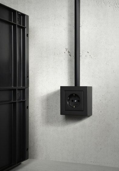 A CUBE rotary dimmer in matt graphite black | Rotary dimmers | JUNG