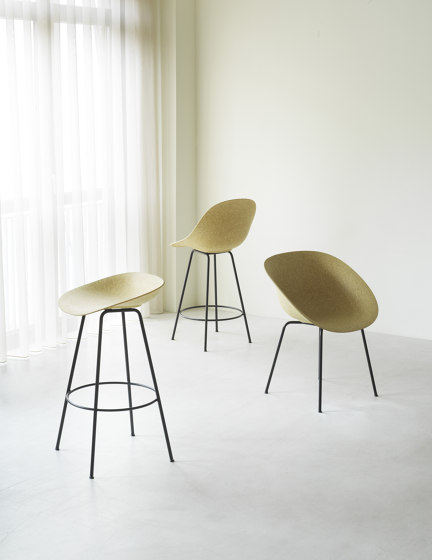 Mat Barchair 65 cm Black Steel - Hemp | Tabourets de bar | Normann Copenhagen