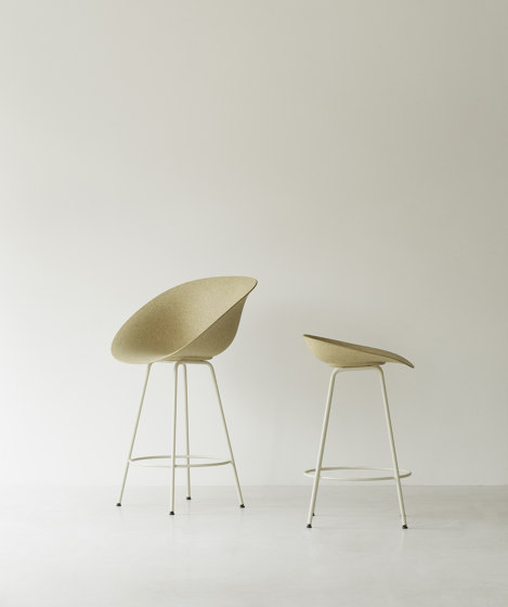 Mat Barchair 75 cm Creme Steel - Seaweed | Tabourets de bar | Normann Copenhagen