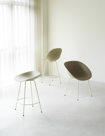 Mat Barchair 65 cm Black Steel - Hemp | Tabourets de bar | Normann Copenhagen