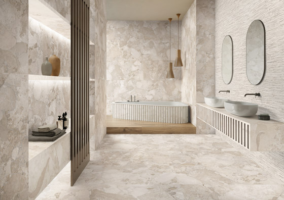 Matera Stone Decoro Ritmo Beige | Baldosas de cerámica | EMILGROUP