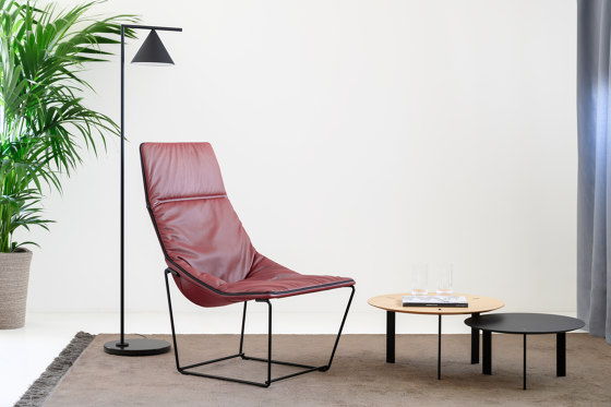 Ace lounge with wooden base & armrest | Poltrone | viccarbe