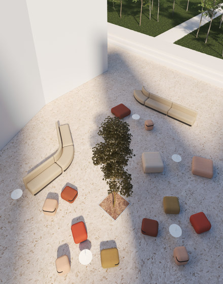 Season Outdoor pouf 50 fixed or with casters | Pouf | viccarbe