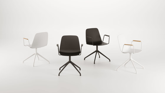 Maarten chair - swivel base & soft upholstery | Chaises | viccarbe