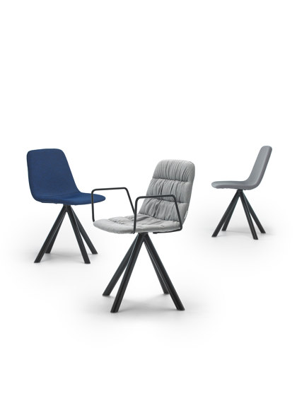 Maarten chair - wooden swivel base & soft upholstery | Chaises | viccarbe