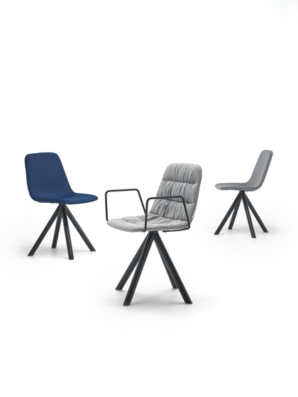 Maarten chair - wooden swivel base & soft upholstery | Chairs | viccarbe