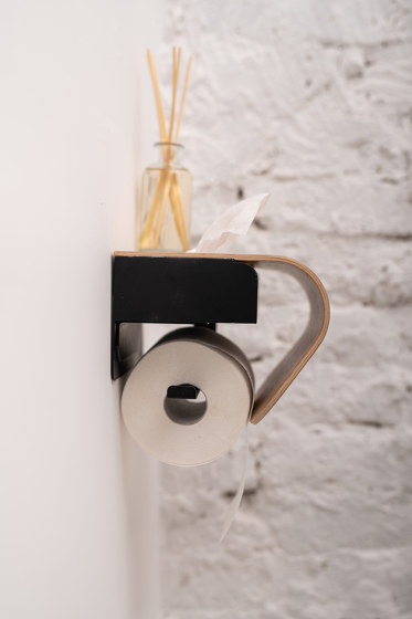 Captain vertical toilet roll holder with wet wipe dispenser | Paper roll holders | PlyDesign