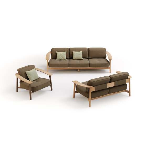 Twins Alu-teak 3-seater sofa | 6047 | Sofas | EMU Group