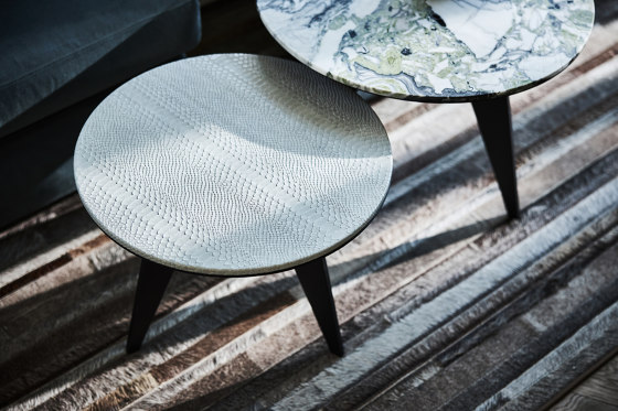 Emerald Side Table Matt Black + Marble White Beauty Top | Tavolini alti | DAMI Luxury Interior