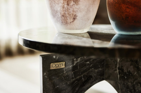 Ruby Side Table Softtouch Black + Marble Café Amaro Top | Side tables | DAMI Luxury Interior