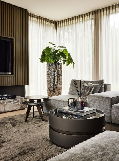 Spinel Coffee Table Softtouch Bronze + Brushed Oak Inlay | Couchtische | DAMI Luxury Interior