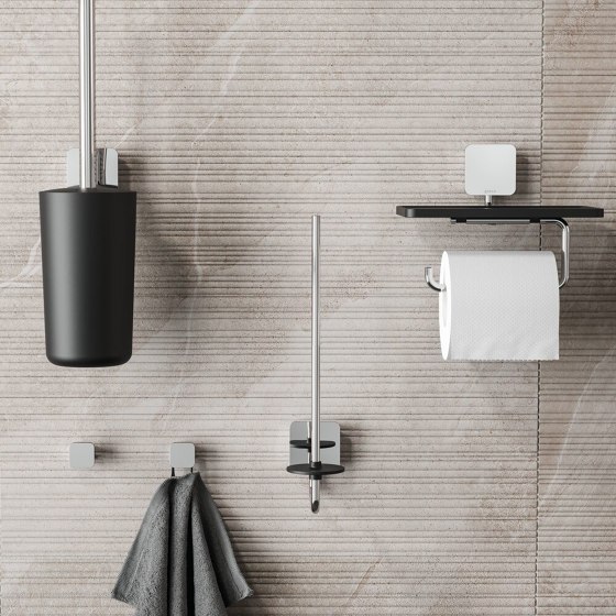 Topaz Chrome | Toilet roll holder with shelf Chrome | Bath shelves | Geesa