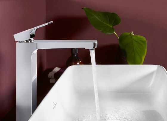 Architectura Square | Robinetterie monocommande pour lavabo avec dispositif de vidange à tirette, Chrome | Robinetterie pour lavabo | Villeroy & Boch