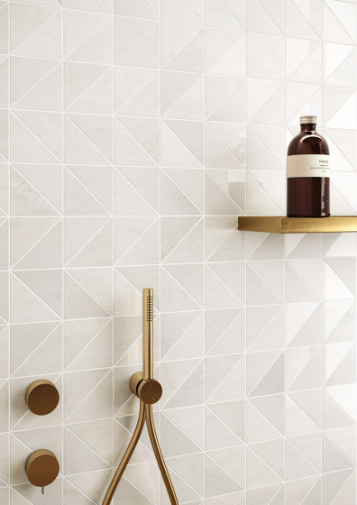 Prestigio Travertino Bianco Mosaico Cube | Piastrelle ceramica | Refin