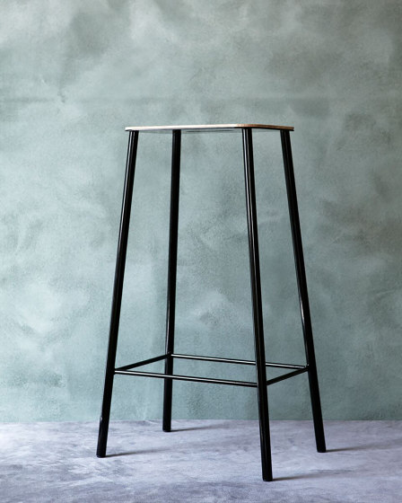 Adam stool H76 Black Leather | Sgabelli bancone | Frama