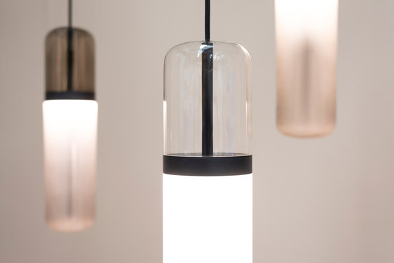 Pill S | 36—07 - Black Anodised - Opal | Suspended lights | Empty State