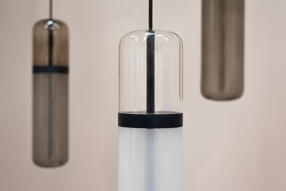 Pill S | 36—08 - Black Anodised - Opal / Blue | Suspended lights | Empty State