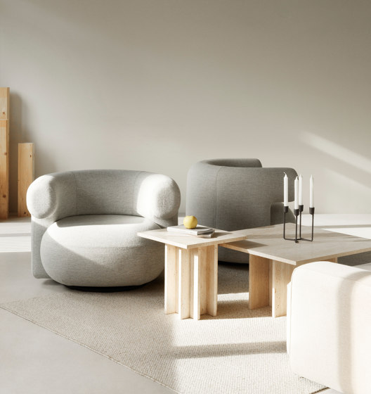 Edge Coffee Table Small Travertine | Tables d'appoint | Normann Copenhagen