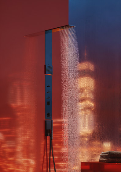AXOR ShowerComposition Panneau de douche 250/250 2 jets avec douche d'épaule | Or rouge poli | Robinetterie de douche | AXOR