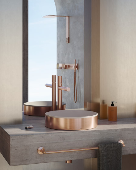AXOR Suite Wash bowl 400/400 without tap hole and overflow | Oro Rosso Spazzolato | Lavabi | AXOR