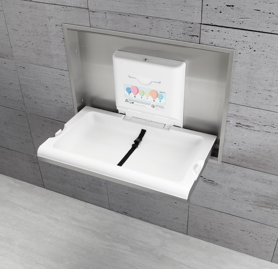 Horizontal baby changing stations With Ionizer | BabyMedi | CP0016HCS-I Satin Finish | Baby changing tables | Mediclinics