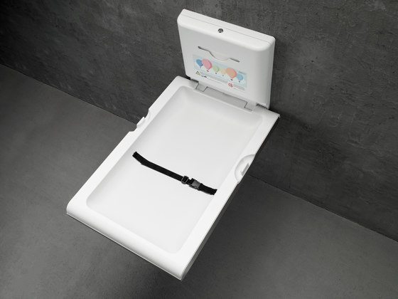 Horizontal baby changing stations with ionizer | BabyMedi  | CP0016H-I white finish | Baby changing tables | Mediclinics