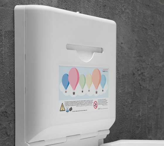 Horizontal baby changing stations with ionizer | BabyMedi  | CP0016H-I white finish | Baby changing tables | Mediclinics