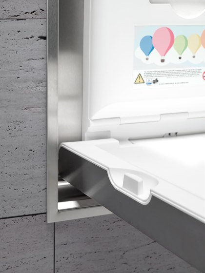 Horizontal baby changing stations with ionizer | BabyMedi  | CP0016H-I white finish | Baby changing tables | Mediclinics