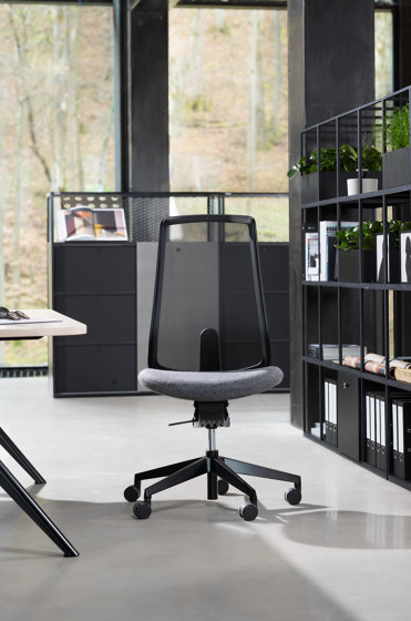 motiv swivel chair seat and inner back upholstered, rear of backrest with black mesh | Office chairs | Wiesner-Hager
