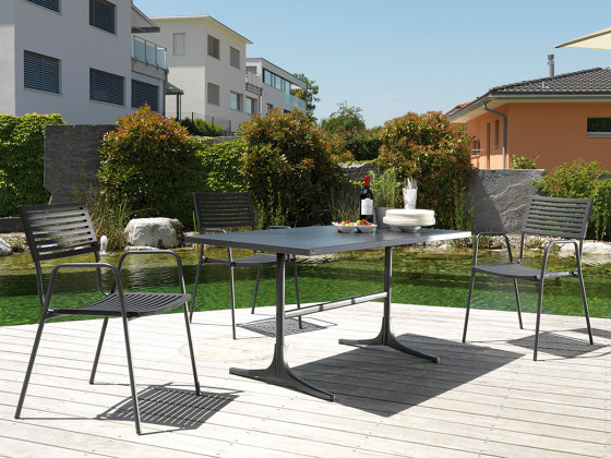 Metal table Arbon 160/218x90 extendable | Mesas comedor | Schaffner AG